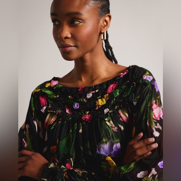 Ted Baker Brookii Ruffled Blouson Sleeve Romper Sz 2 NWT - Picture 4 of 9